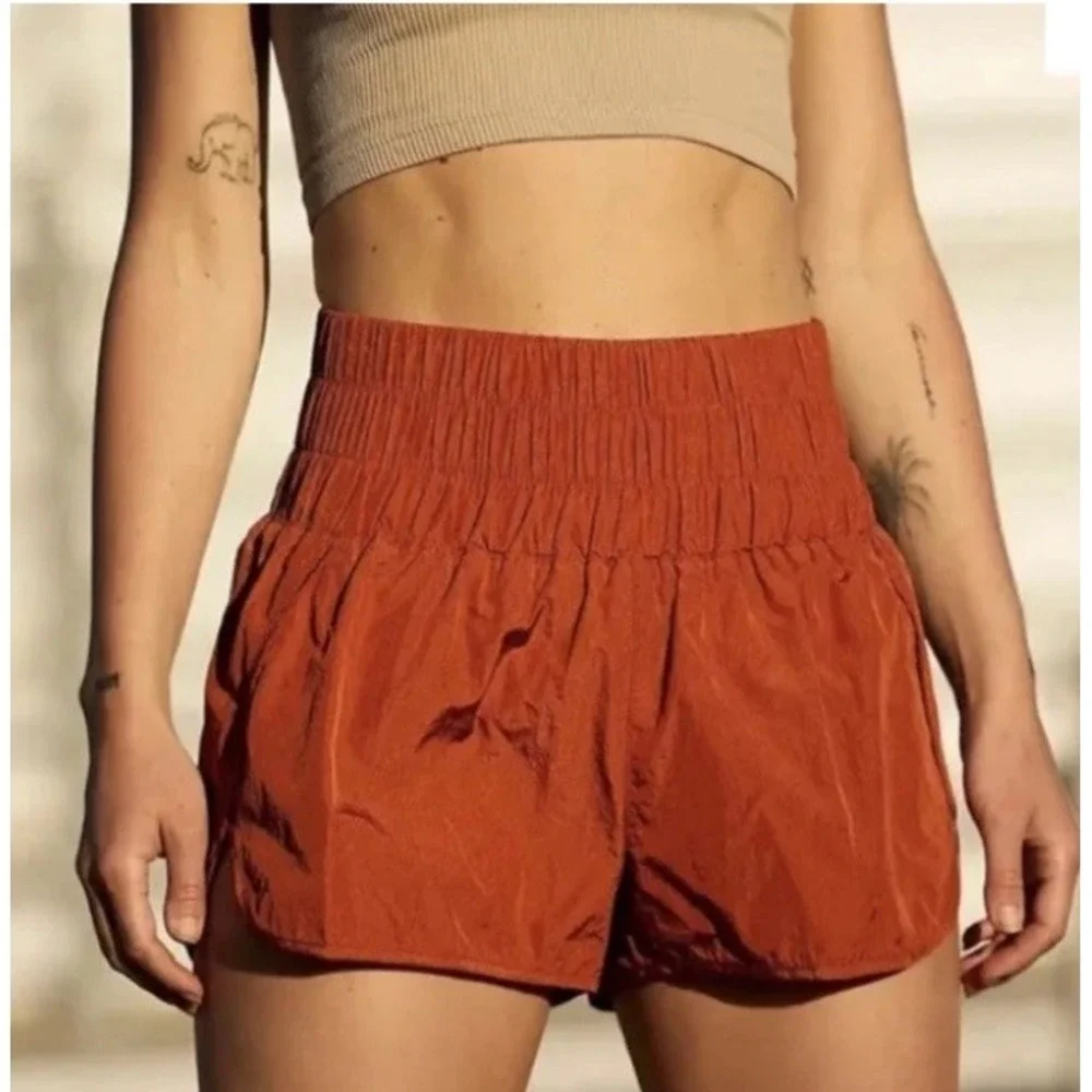 FP Movement Free People The Way Home Shorts Red Earth Size Large Flirty Fun